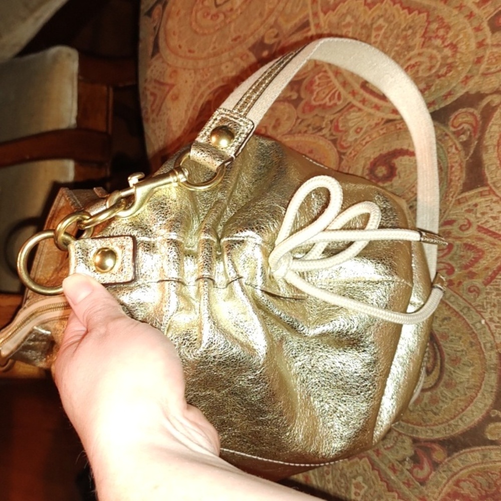 Coach Poppy Jazzy Rare gold Crossbody Bag 20384E Great Condition - Picture 6 of 16